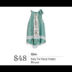 NWOT Stitchfix Q&A Kelly Tie Neck Halter Blouse